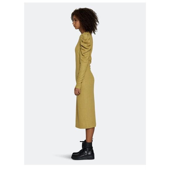 Walter Baker Women Modest long sleeve Dark Yellow Midi Sweater Dress Sz. Med NWT - Picture 3 of 7